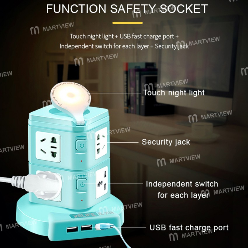 relife rl-313a-10a-multi-function-smart-power-socket-with-3-usb-fast-charge-port-8