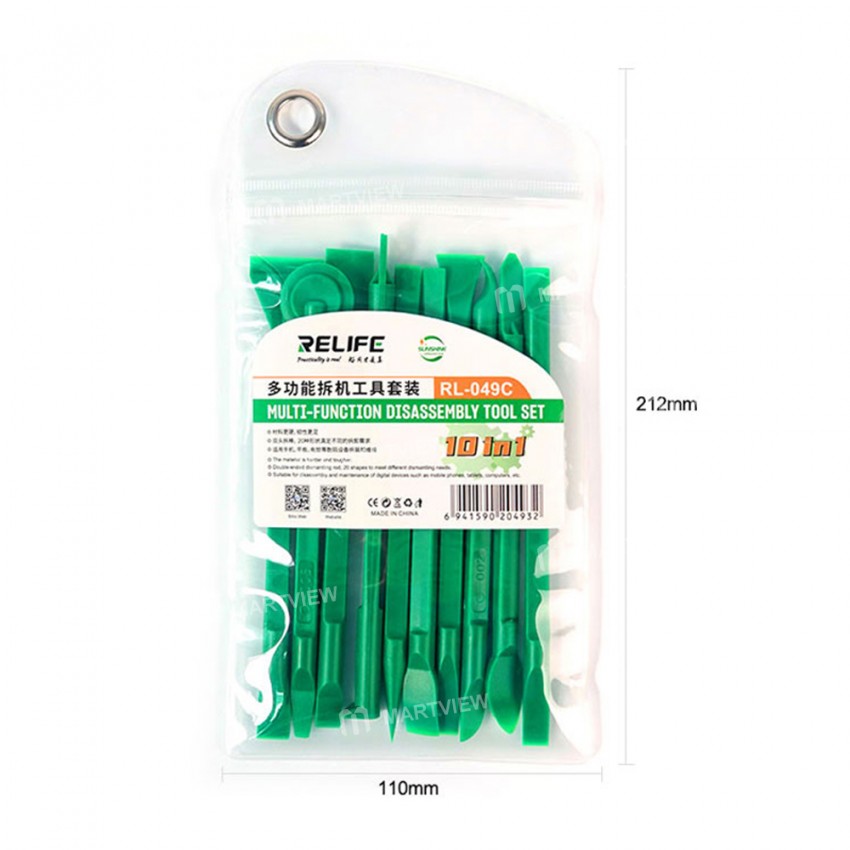 Relife RL-049C 10-in-1 High Hardness Bilateral Multifunctional Plastic Dismantling Rod Set