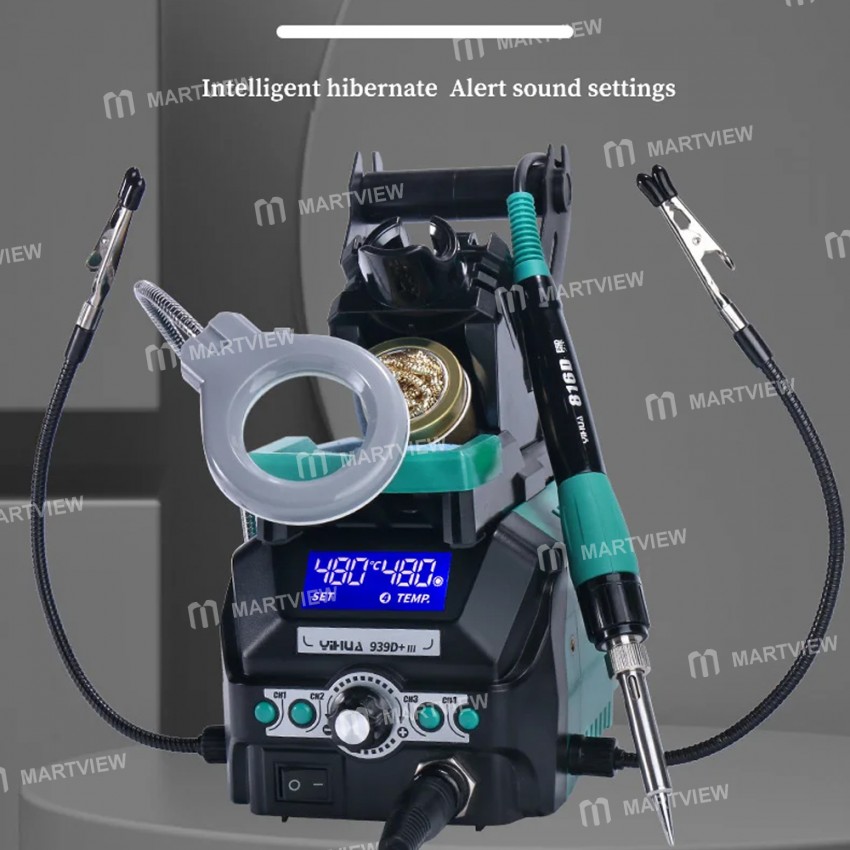 yihua 939d-iii-led-digital-lead-free-adjustable-temperature-soldering-station-with-clamp-light-7