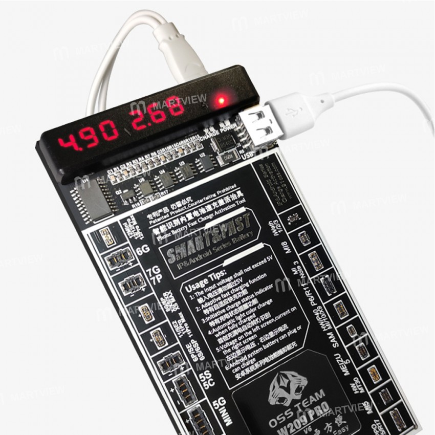 W209 Pro V6 Battery Charging Activation Board for iPhone 6 to 12 Pro Max and Android Phone
