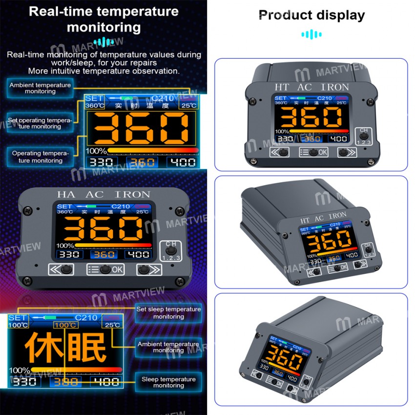 WL HT-210 T210/T245/T12 Precision Intelligent HD Digital Display Soldering Station