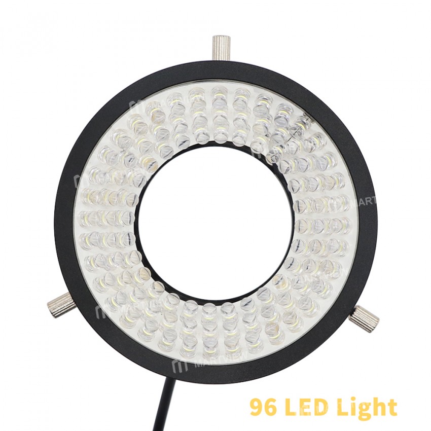Adjustable 96 LED Microscope Ring Illuminator Lamp with Adapter with AC Power Adapter
