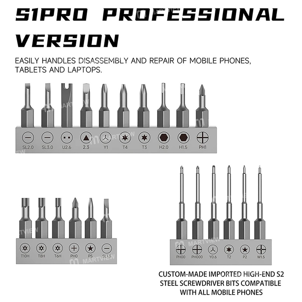 luowei lw-s1-s1pro-adjustable-torque-electric-screwdriver-with-24pcs-s2-bits-support-iphone-17-serie
