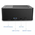 2.5 / 3.5 Inches USB 3.0 Aluminum Dual Bay Hard Drive Dock With SD TF Card Read for SATA HDD SSD