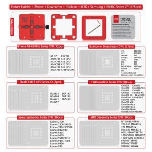 Holder + IP+QC+HI+MT+EX+EMMC 78pcs Stencil