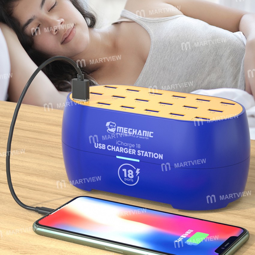 Mechanic iCharger 18 Multiport USB Desktop Fast Charger Station for iPhone/Android Phone