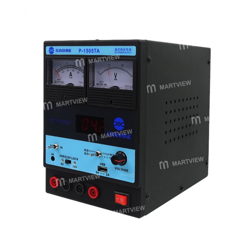 Sunshine P-1505TA 15V 5A DC Adjustable USB Charging Switching Regulated Power Supply