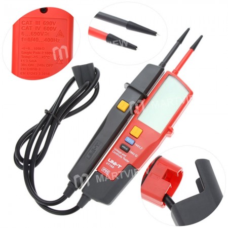 UNI-T UT18D Auto Range Voltage and Continuity Multimeter with LCD Backlight