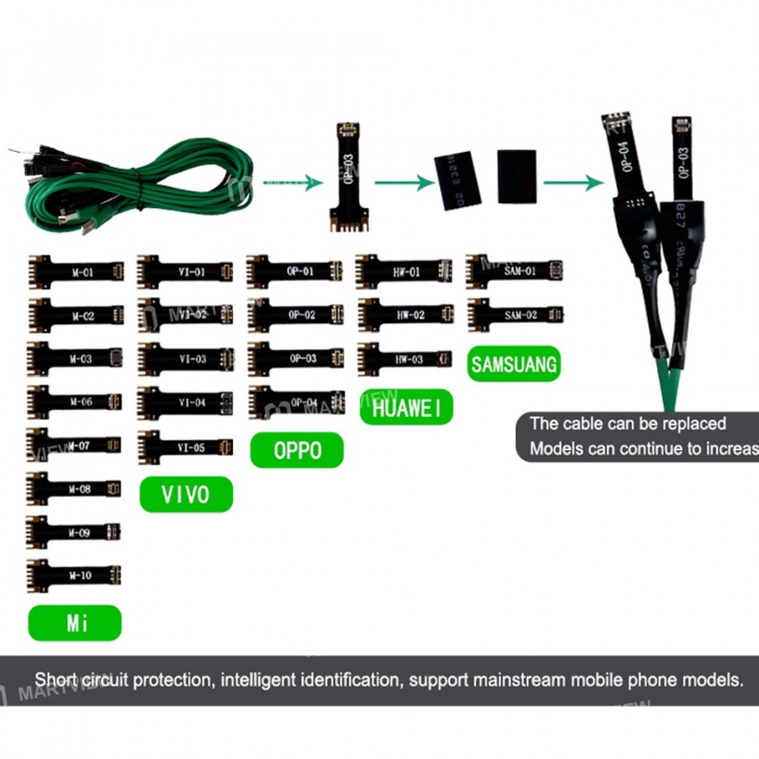 BST-063 Smart Anti-burn Power Cord for Mobile Phone Repair Suitable for Android iPhone