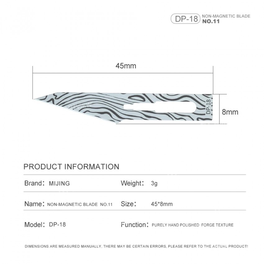 mijing dp-18-hand-polished-non-magnetic-no11-blade-for-removal-screen-bracket-glue-6