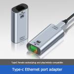 Type-C Female to RJ45 Female Gigabit Ethernet Adapter for PC/Laptop/Smartphone