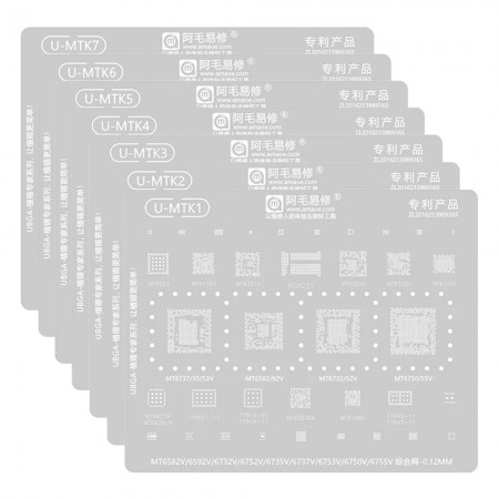 Amaoe 0.12mm U-MTK Series CPU Comprehensive BGA Reballing Stencil for MTK CPU