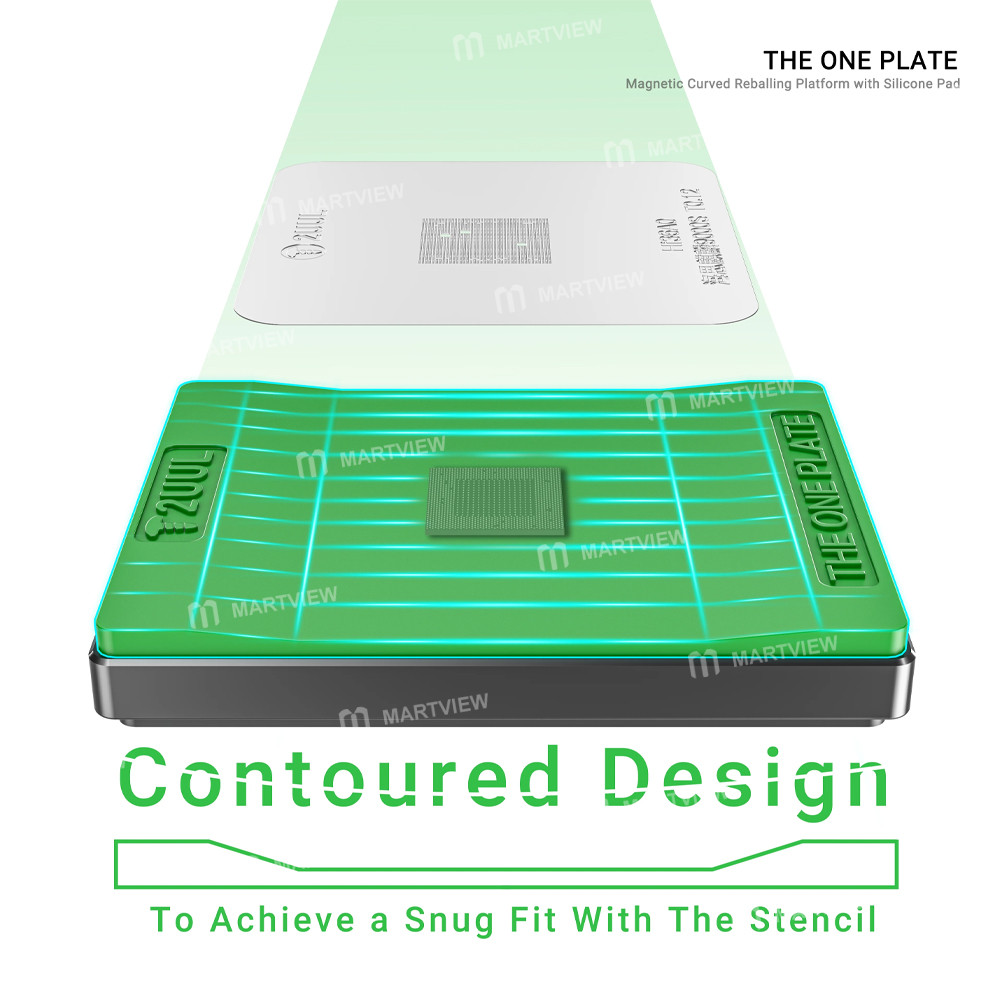 2uul bh12-the-one-plate-magnetic-curved-reballing-platform-with-silicone-pad-3