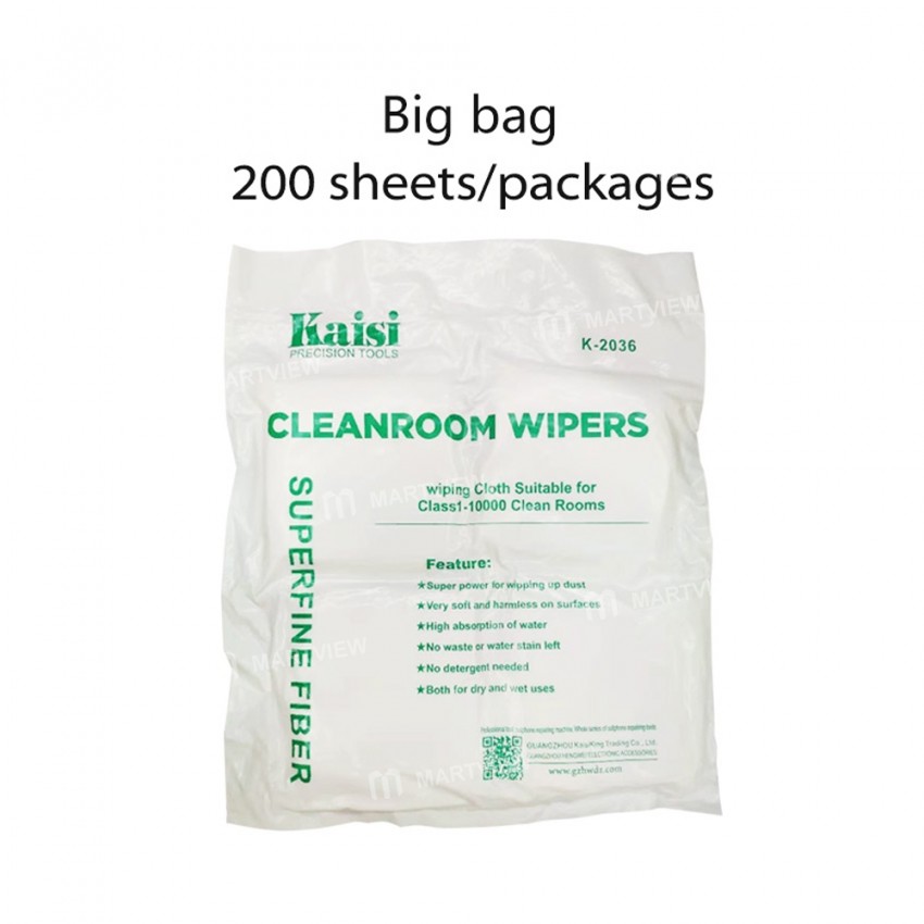 Kaisi K-2026 K-2036 Touch Screen Cleanroom Wipers Microfiber Anti Static Non-Dust Cloth