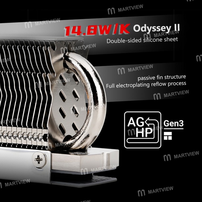 M.2 HR-09 2280/2280 Pro SSD Hard Disk Cooler for Desktop Computer