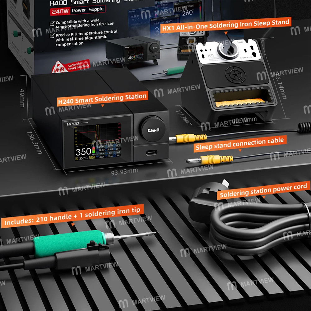 qianli h240-smart-240w-high-power-digital-soldering-station-compatible-with-c115-c210-c245-handles-1