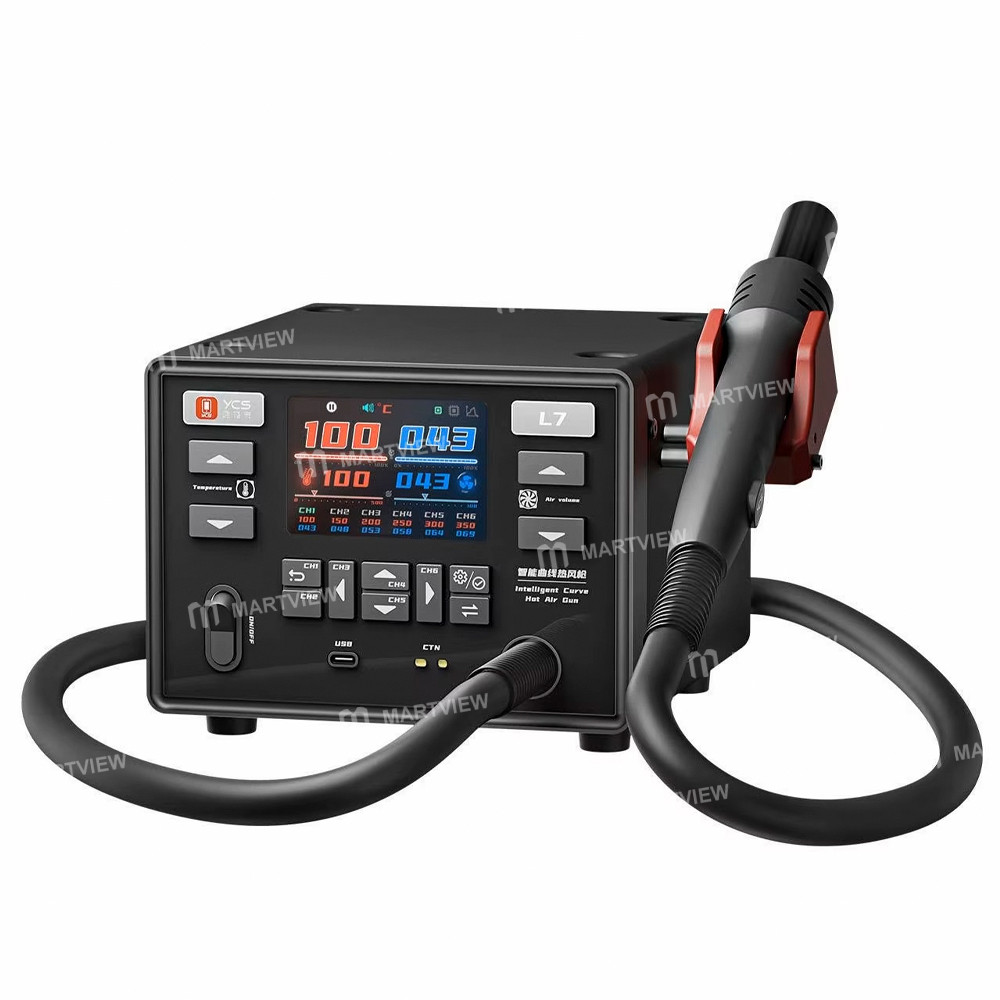 ycs l7-1400w-high-power-smart-automatic-temperature-system-curved-hot-air-gun-station-with-automatic
