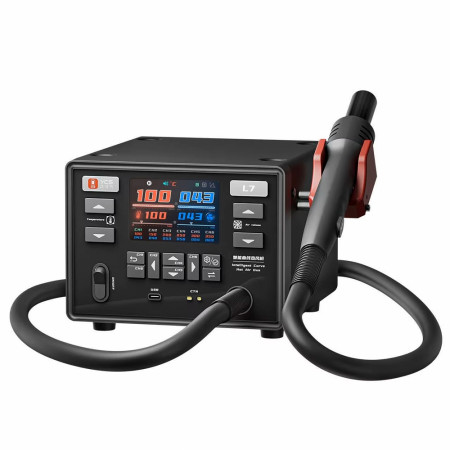 YCS-L7 1400W High Power Smart Automatic Temperature System Curved Hot Air Gun Station with Automatic Sleep