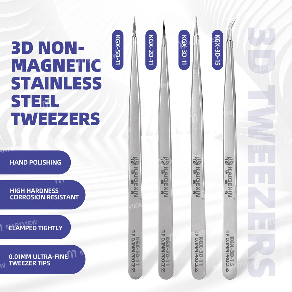 kgx 3d-non-magnetic-stainless-steel-precision-flying-wire-tweezers-2
