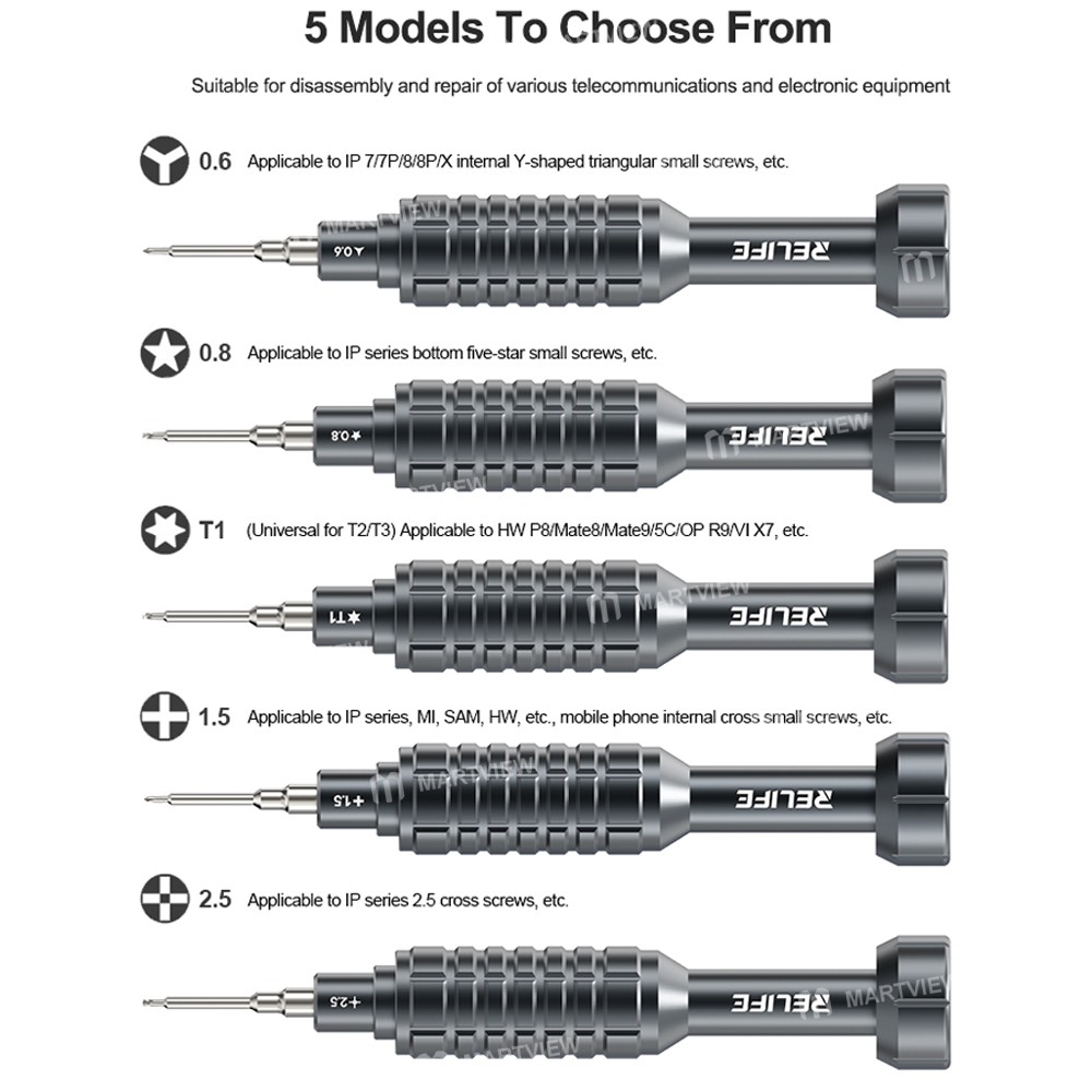 relife rl-730a-5-in-1-steel-cannon-king-classic-series-aluminum-alloy-screwdriver-set-12