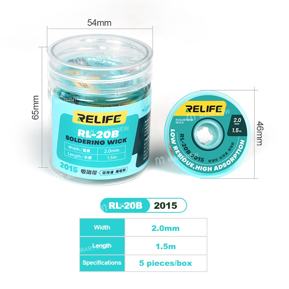 relife rl-20b-15m-low-residue-fast-cleaning-strong-desoldering-wire-3