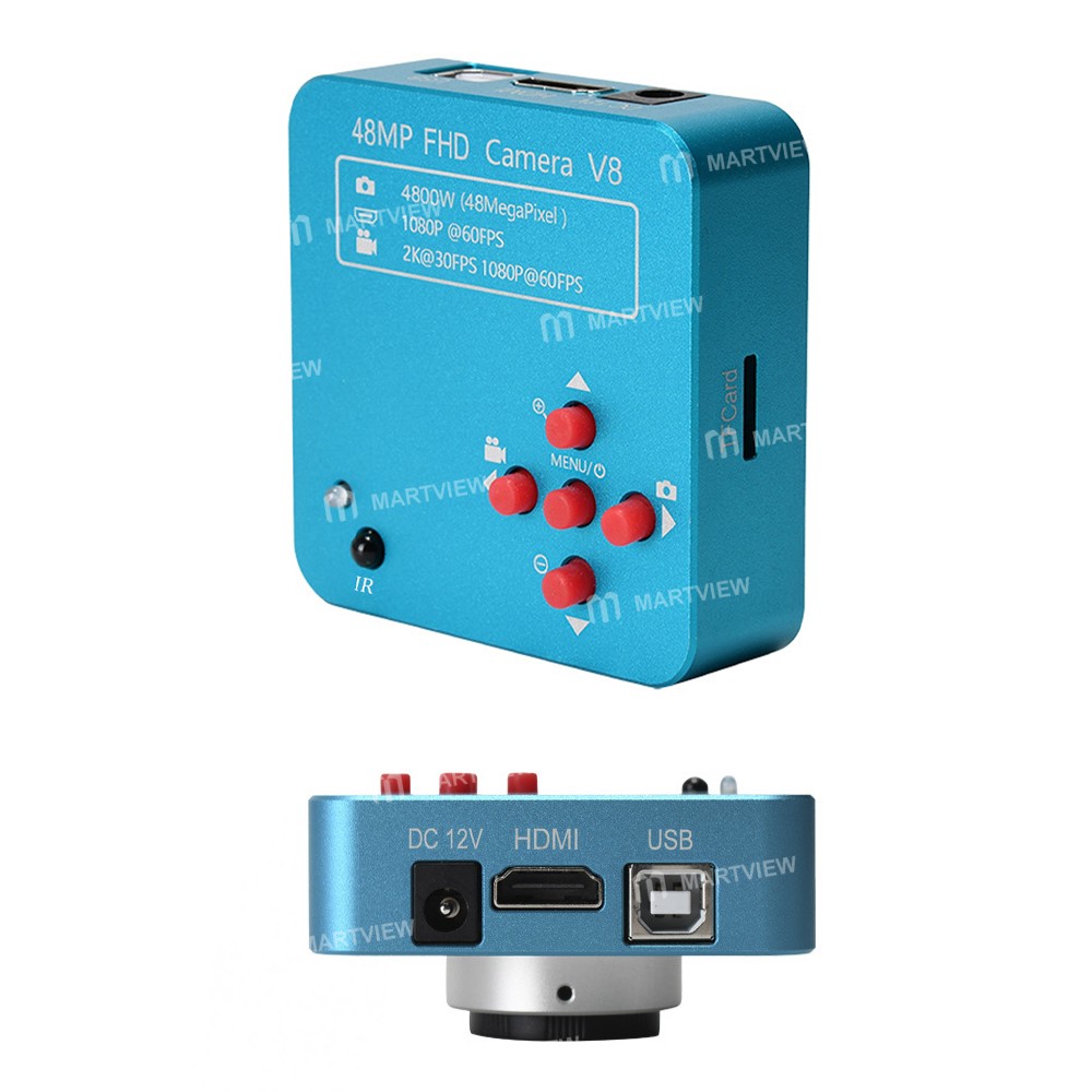 48MP HDMI USB 60FPS Microscope Camera with Adjusting Bracket 130X C-mounting Lens