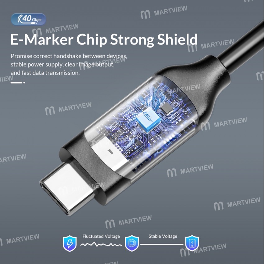 Orico U4C Series PD100W 40Gbps USB4.0 Type-C Fast Charge Cable Compatible with Thunderbolt 3