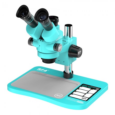 RF4 RF-6558Pro 6.5-58X Trinocular Stereo Microscope with Big Base & Silicone Pad & Screw Pad