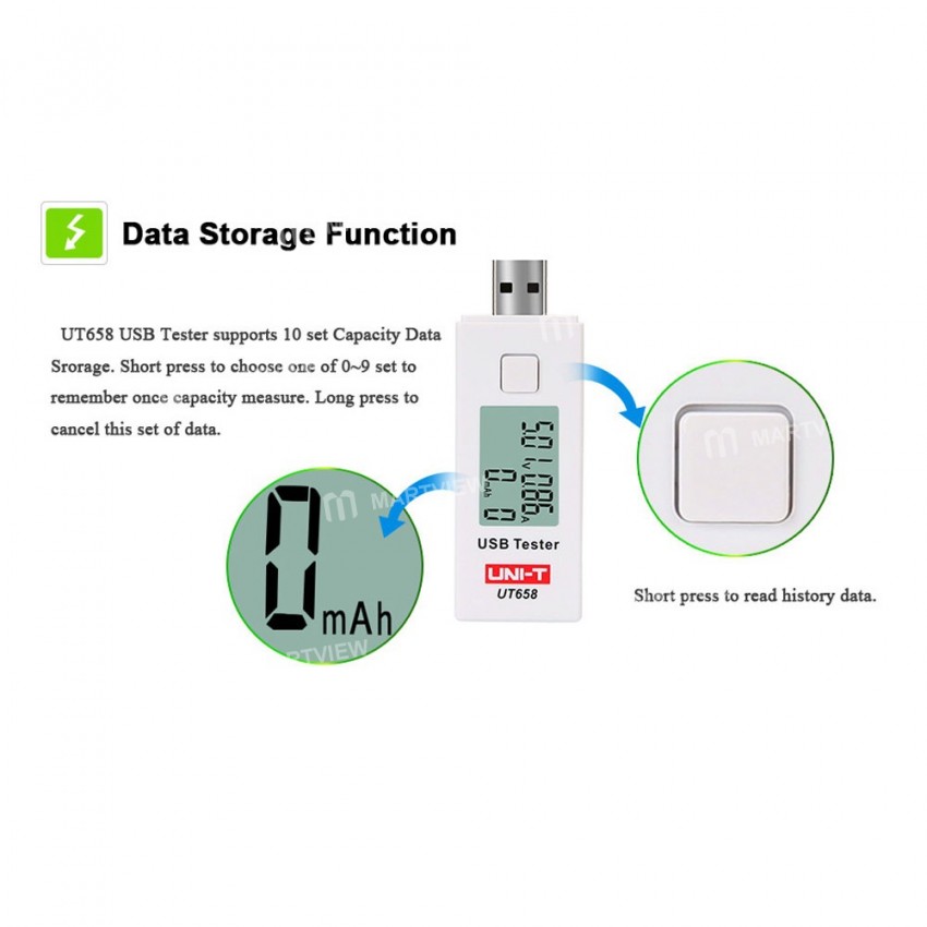 UNI-T UT658 USB Tester Chargers Voltmeter Tester U Disk Doctor for Mobile Phone Pad Table