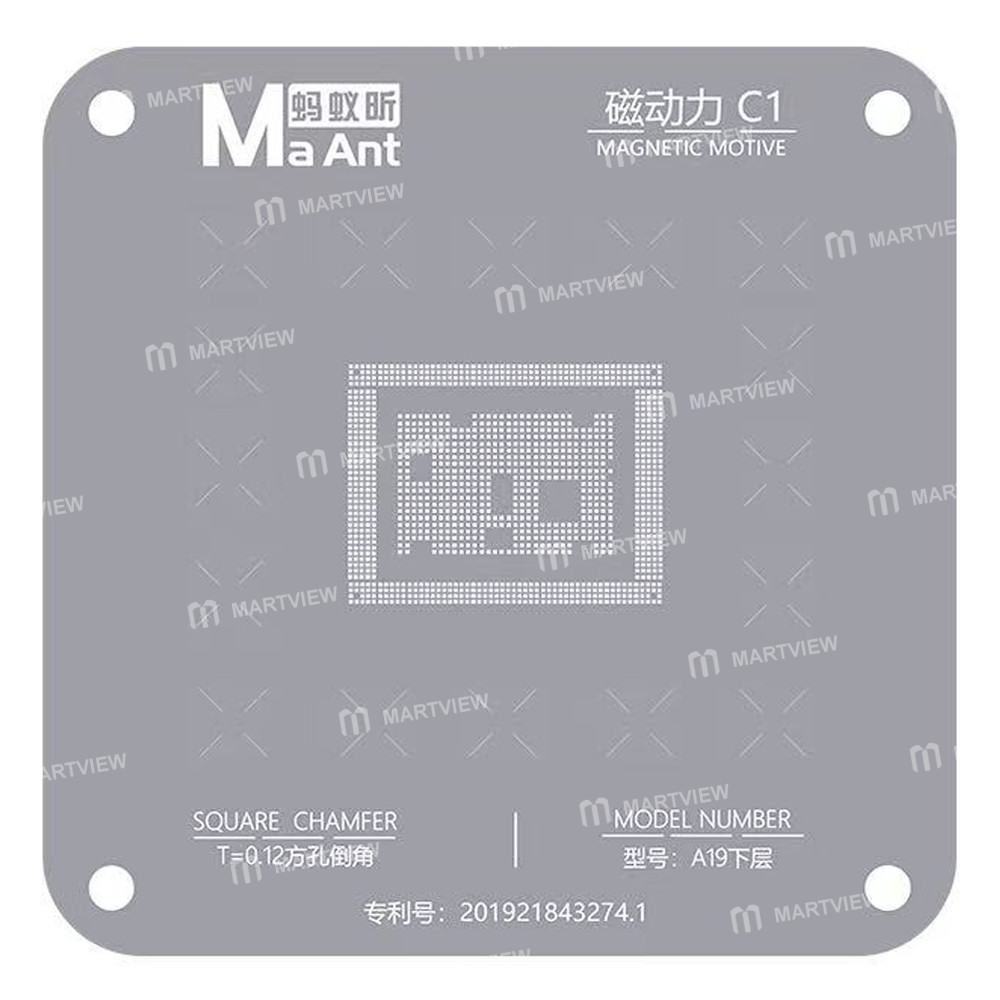 MaAnt Magnetic Power C1 CPU Tin Planting BGA Reballing Stencil for Apple A19
