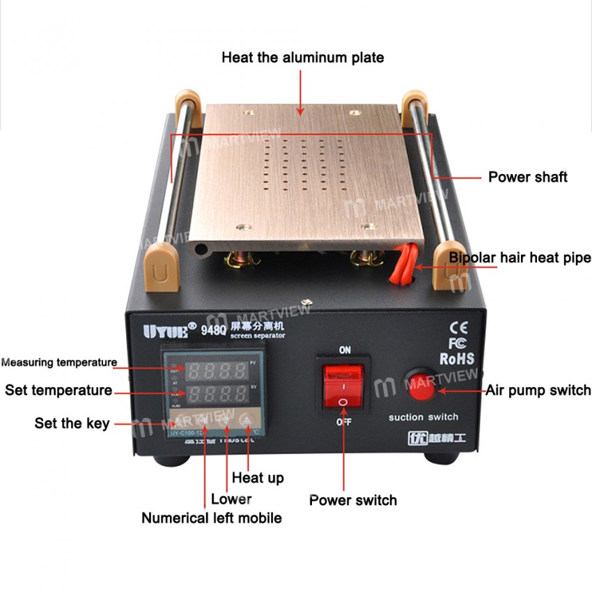 UYUE 948Q 7inch Built-in Pump Vacuum LCD Screen Disassemble Separator Machine