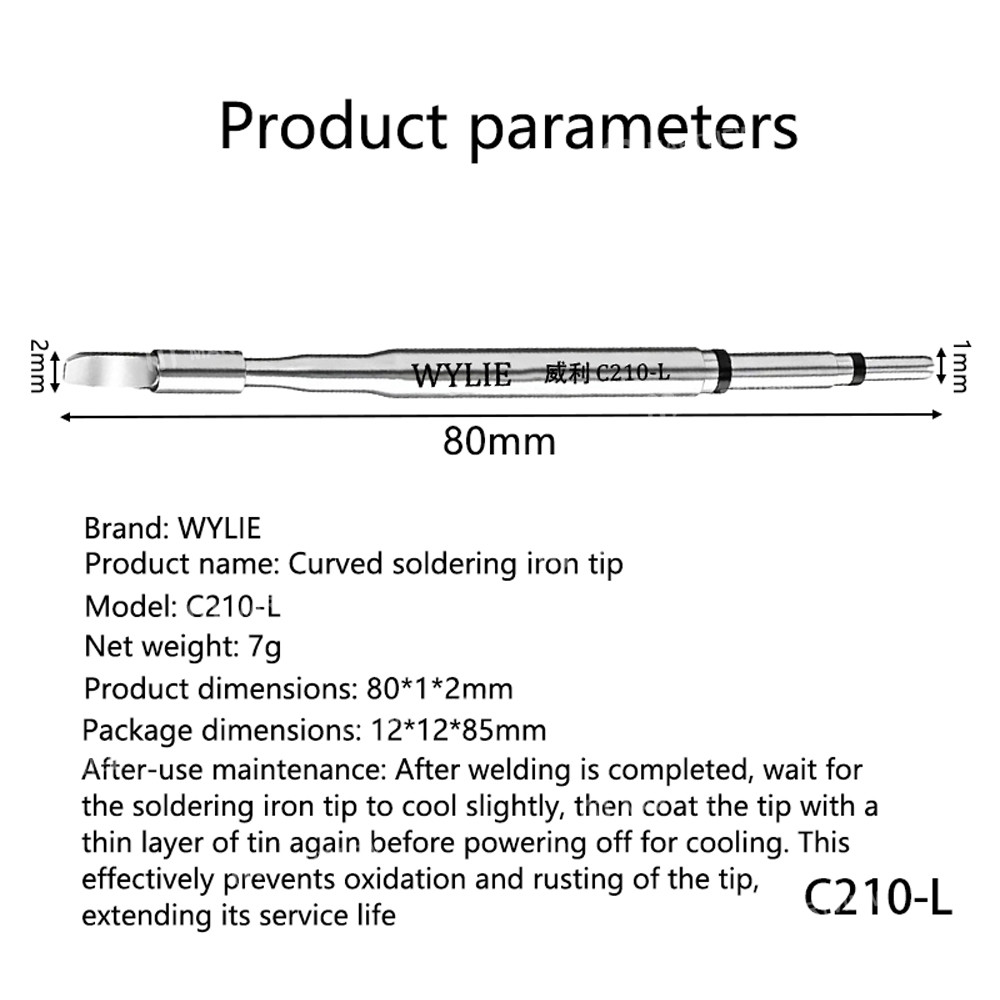 wylie c210-l-curved-soldering-iron-tip-for-multi-pin-fpc-cables-soldering-repair-4