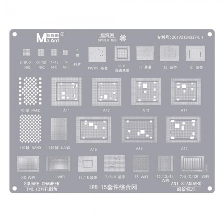 maant wifi-baseband-cpu-nfc-comprehensive-bga-reballing-stencil-for-iphone-8-to-15pro-max