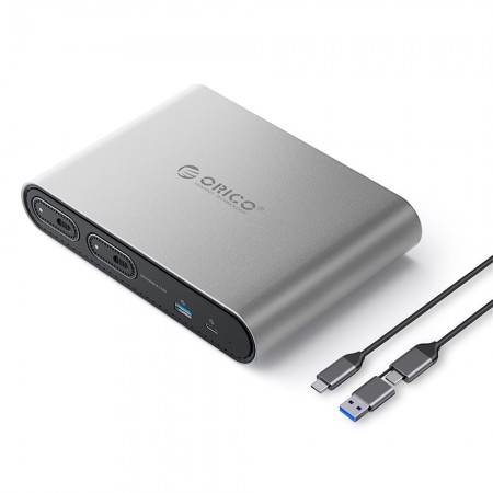 Orico PTM2 11-in-1 USB-C PD100W Ethernet 4K Docking Station with Dual M.2 SSD Enclosure