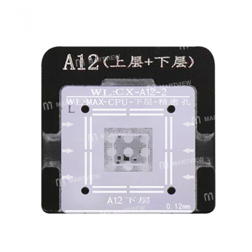 WL High-Quality A12 CPU Upper and Lower in One Tin Plate Steel Net BGA Reballing Stencil With Fixed