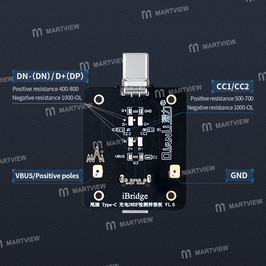 qianli ibridge-tail-plug-type-c-charging-dndp-detection-epitaxial-board-3