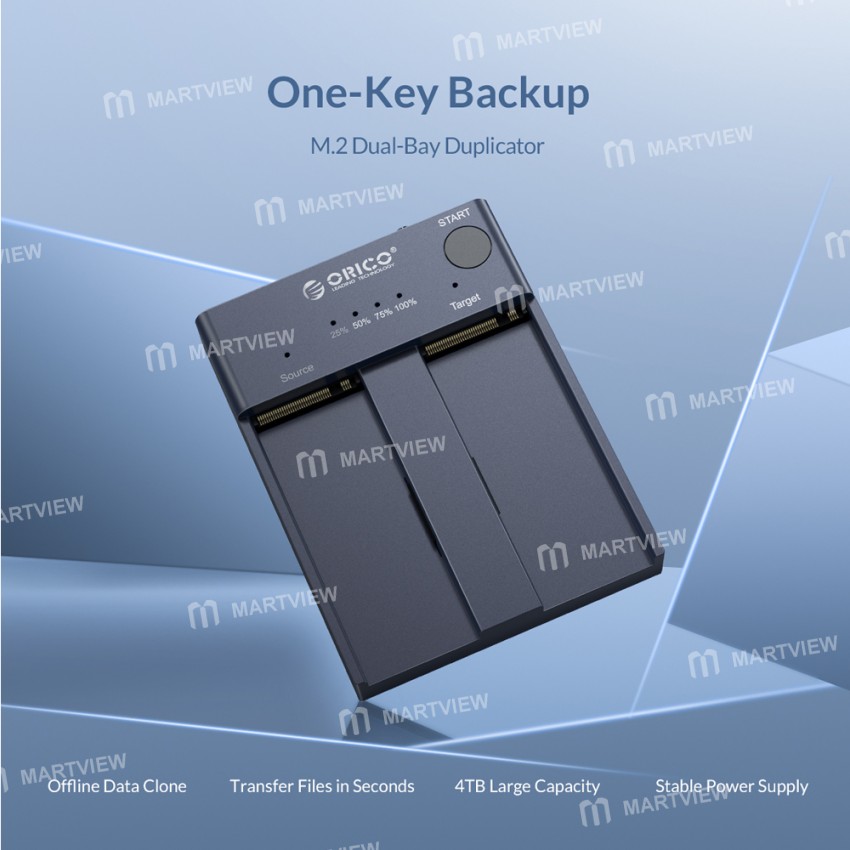 Orico M2P2-C3-C Dual Bay M.2 NVMe SSD Multi-disk Copy Docking Station