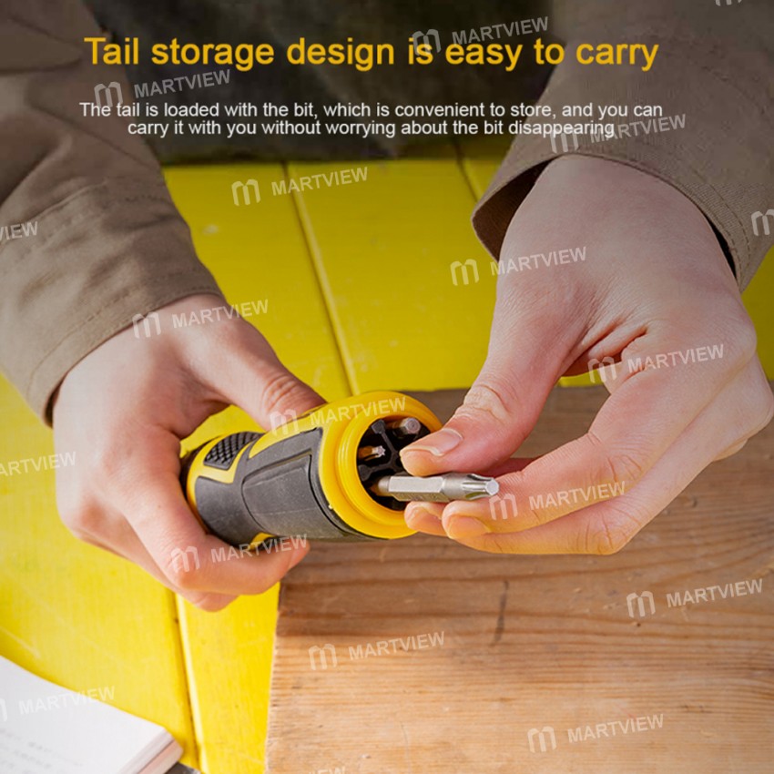 Deli DL260016 16-in-1 Three-Way Adjustable Chrome Vanadium Steel Ratchet Screwdriver