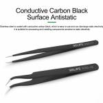 relife rl-esd-black-antistatic-non-magnetic-stainless-steel-precision-tweezers-3