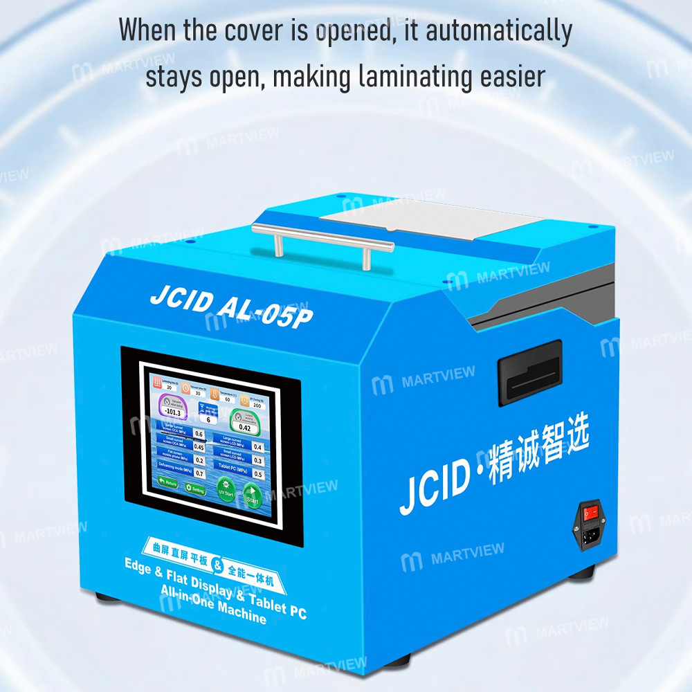 jcid al-05p-16-inch-3-in-1-laminating-defoaming--uv-curing-all-in-one-machine-for-edge--flat-screen-