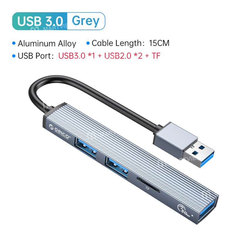 Orico AH-A13/AH-A12F Aluminum Alloy 4-Port USB 3.0 HUB OTG Adapter for Laptop/Desktop Computer