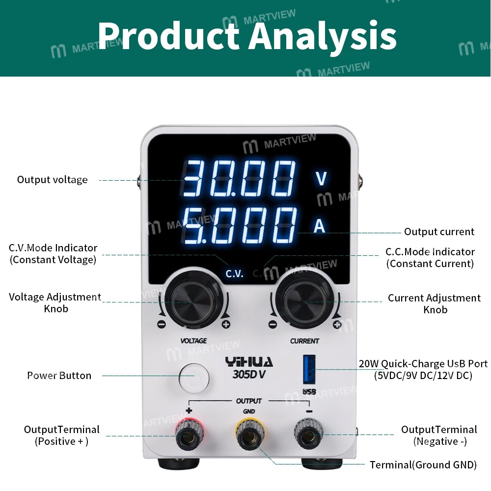 yihua 305d-v-30v-5a-adjustable-dc-voltage-and-current-regulated-switch-power-supply-3