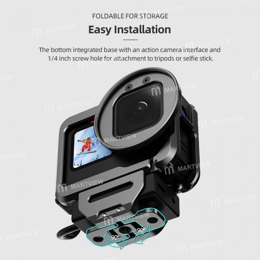 action camera-video-cage-metal-vlog-case-protective-housing-8
