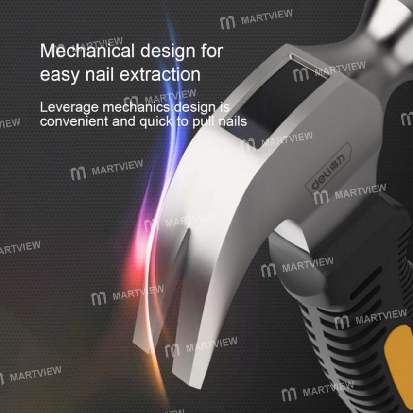 Deli 8OZ Multifunction TPR Handle Shockproof Stainless Steel Mini Claw Hammer