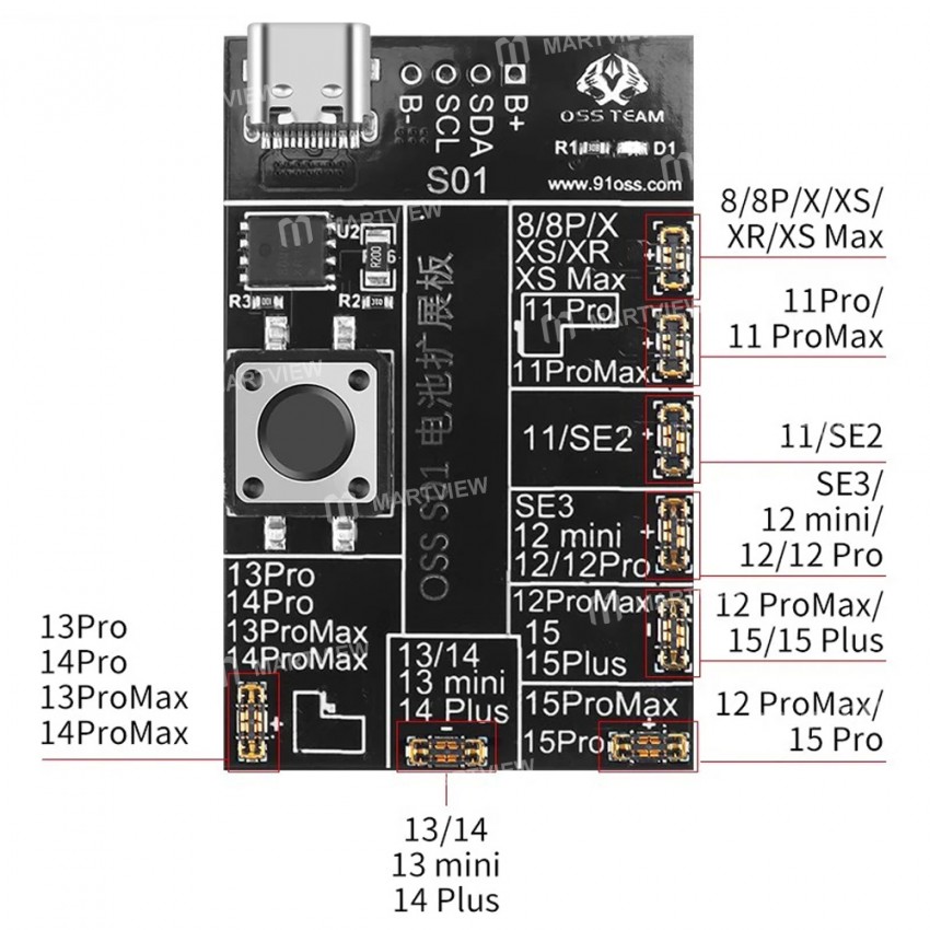 oss s01-battery-cycling-activation-test-expansion-board-suitable-for-iphone-8-to-15pro-max-3
