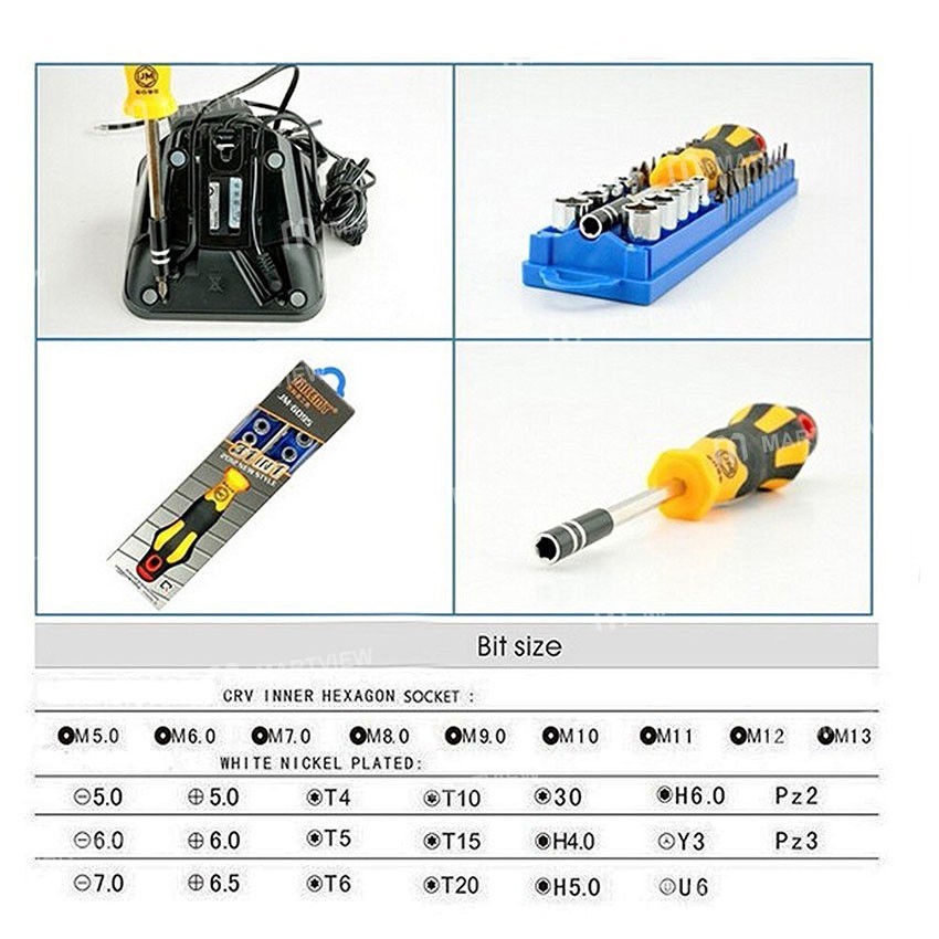 JAKEMY JM-6095 (31 in 1) Household Tool Set with Screwdriver Bits and Sockets