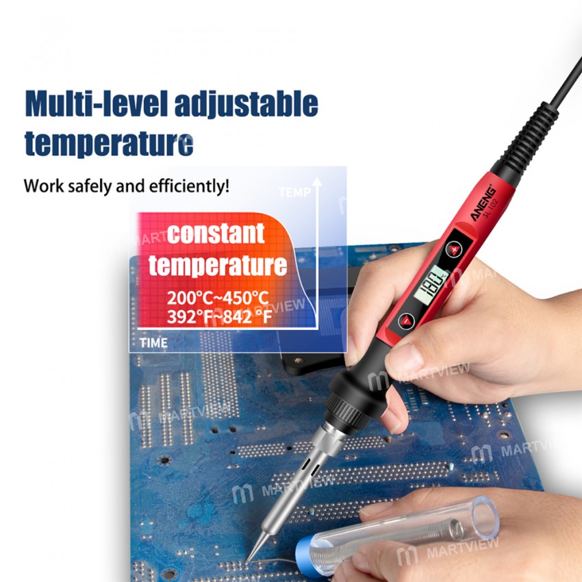 Aneng SL101 / SL102 60W Portable Adjustable Temperature Digital Display Electric Soldering Iron