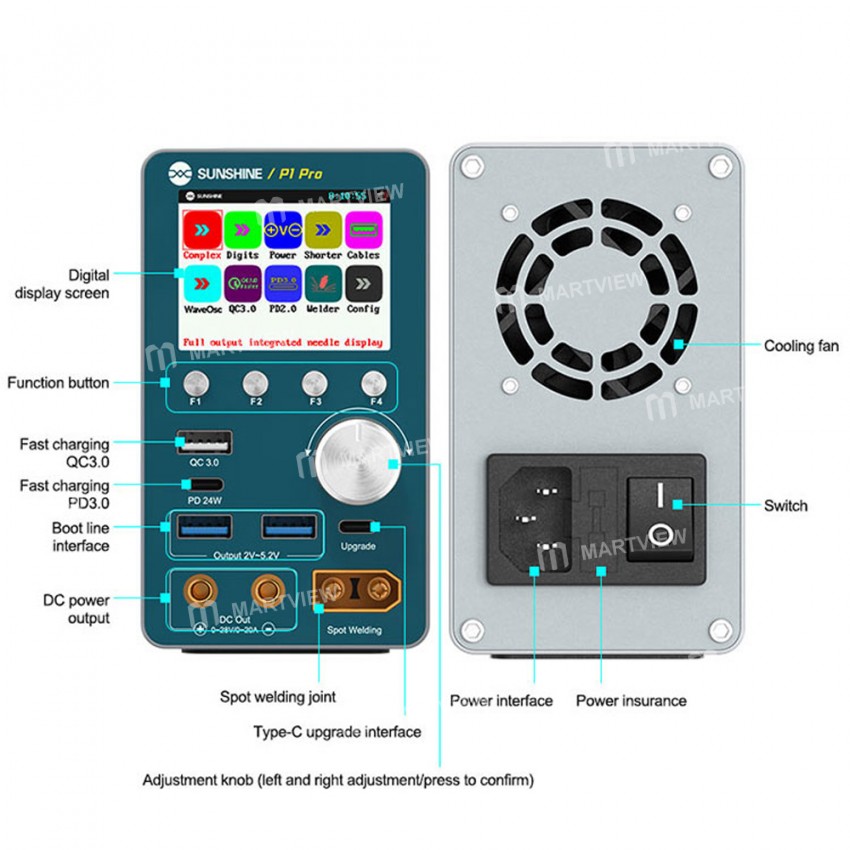 sunshine p1-pro-intelligent-regulated-power-supply-with-waveform-display-short-circuit-repair-6