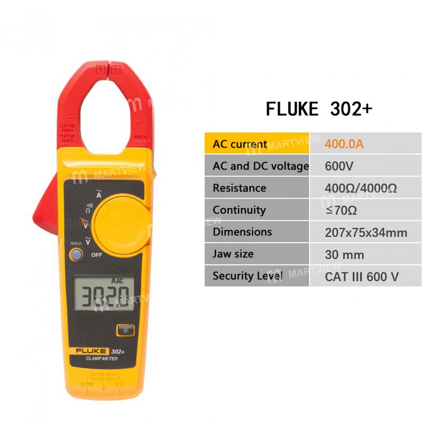 Fluke 302+ AC / DC High Precision Digital Clamp Multimeter
