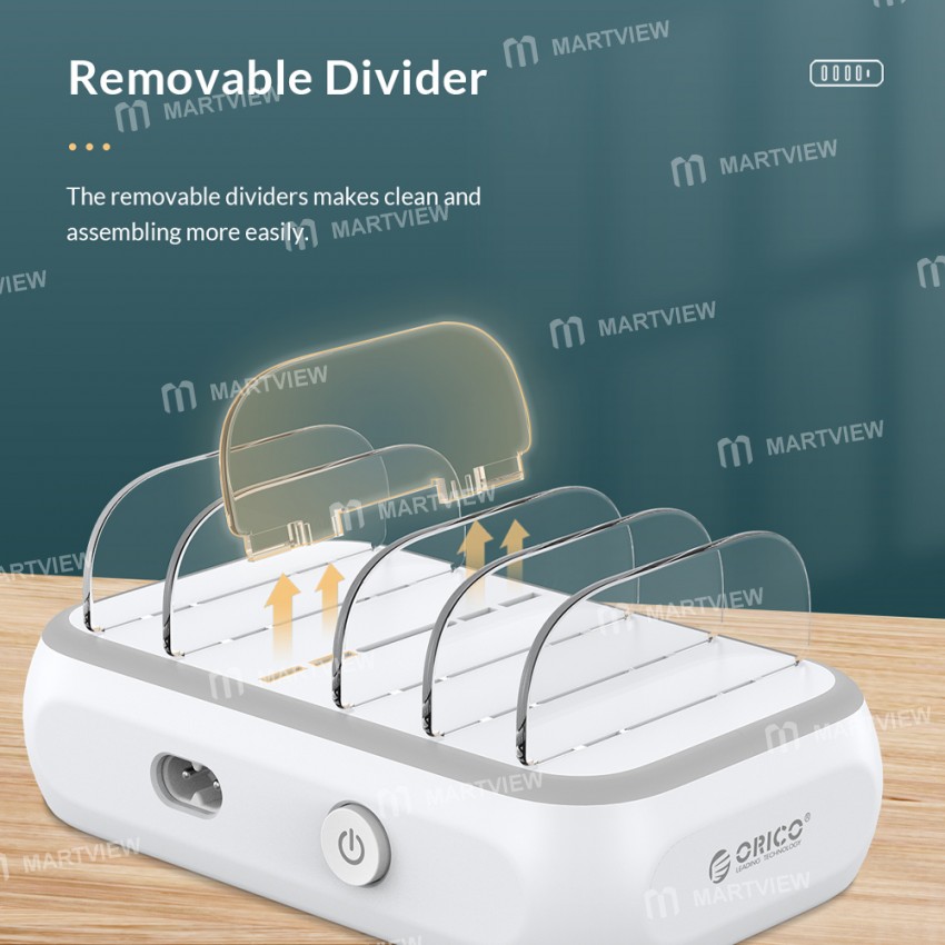 Orico APD-4U1C Type-C 5 Ports Charging Station with Phone Stand for iPhone / Android Phone / Earphon